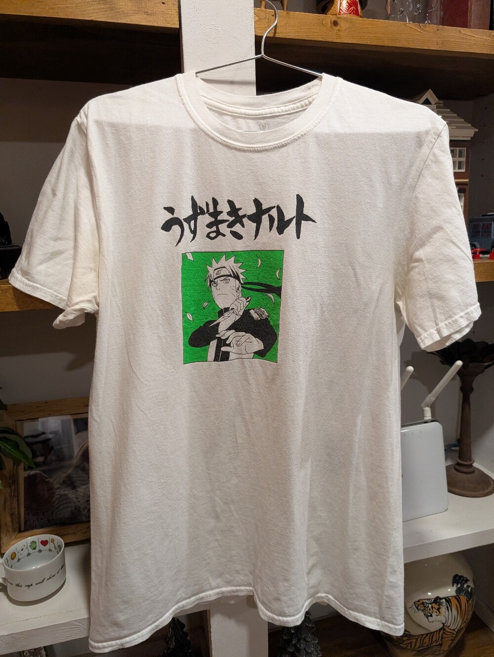 Y2K Naruto Shippuden 2002 White T-shirt Size Medium
